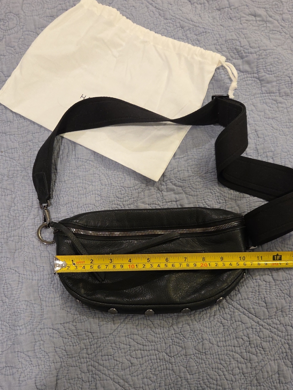 Hammitt "Charles" Medium Black Leather Crossbody Belt Bag - Picture 12 of 17